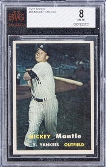 1957 Topps #95 Mickey Mantle – BVG NM-MT 8